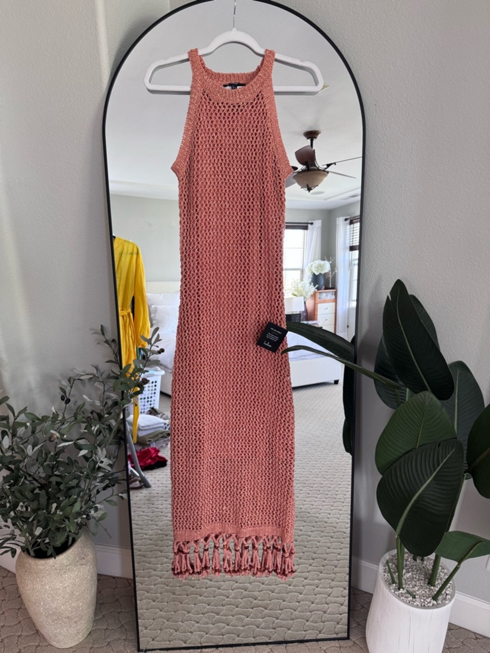 NWT *** LULUS Sleeveless Crochet Maxi Dress in Dusty Rose